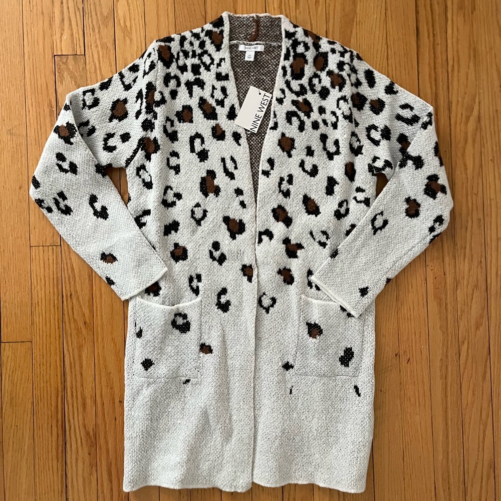 Nine West Leopard Duster Cardigan